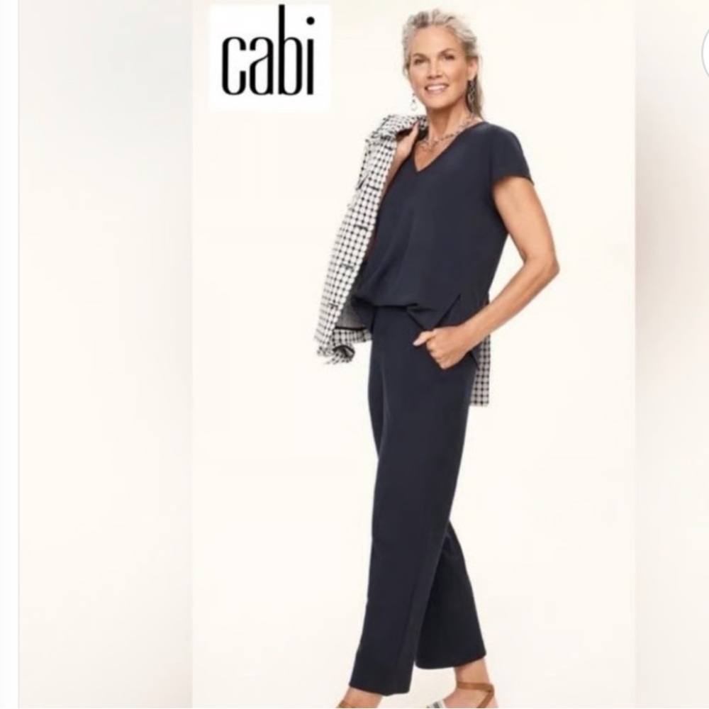 NEW has POCKETS CAbi 6597 Deep NAVY Blue Jumpsuit
